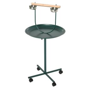 48" Rolling T-Stand Bird Training Activity Playground With Perch (Option: Green-640x640x125 mm)